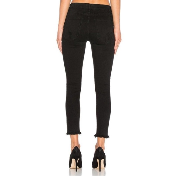 NEW Agolde Harlow Destructed Sophie High Rise Skinny Crop Jeans Size 24 - Picture 3 of 5